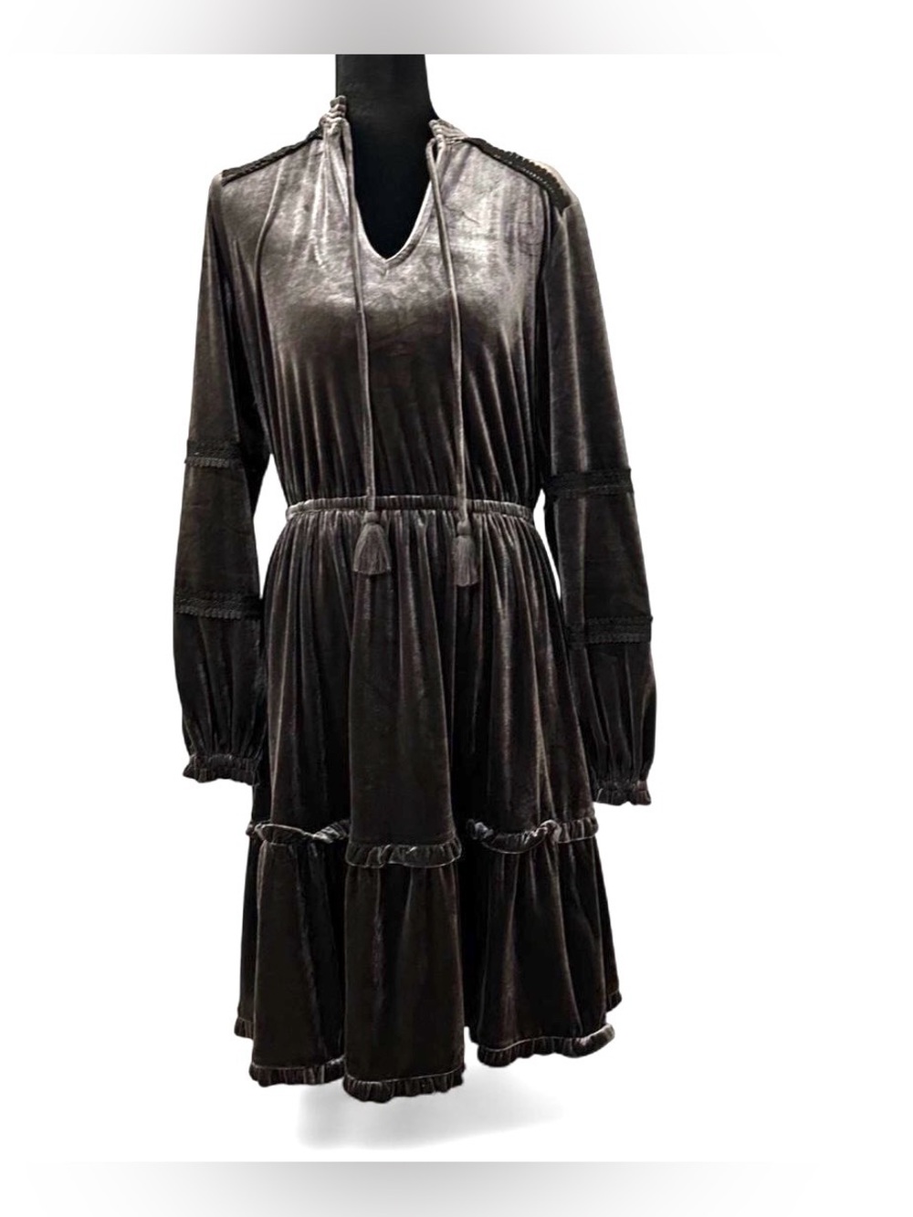 Kate & Sam velvet gray dress size Small.